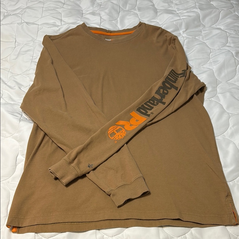 Timberland PRO Brown and Orange Long Sleeve Tees
